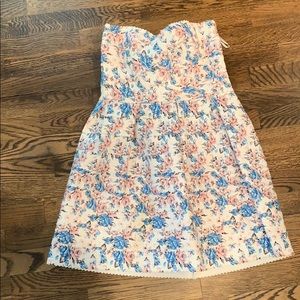Strapless floral dress